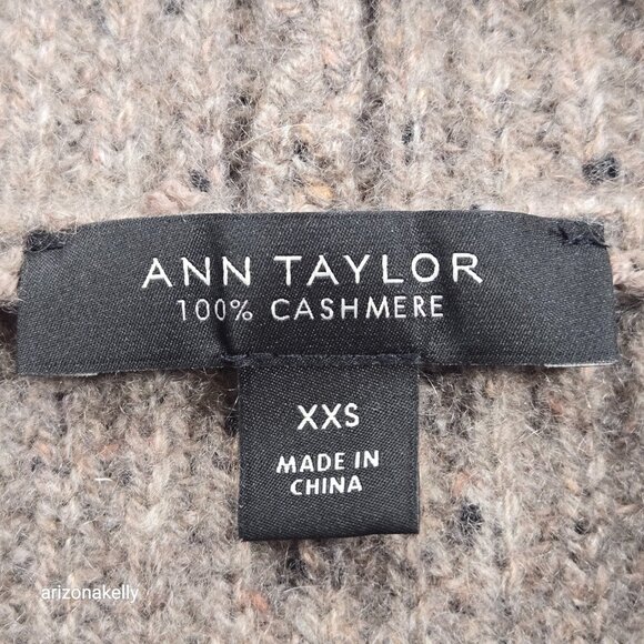 NWOT Ann Taylor Flecked Cashmere Ribbed Hoodie Thick - Picture 4 of 14